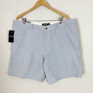 NEW Chaps Blue Seersucker Shorts Cotton Spring Easter Size 42 Men's